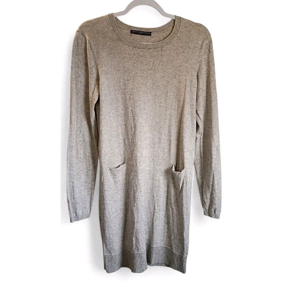 Peruvian Connection Jumper Sweater Dress Small Grey Pima Cotton  Alpaca